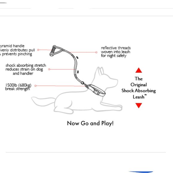 Ezydog Cujo The Original Shock Absorbing Dog Leash 24 Inch Length, Black - Picture 3 of 6